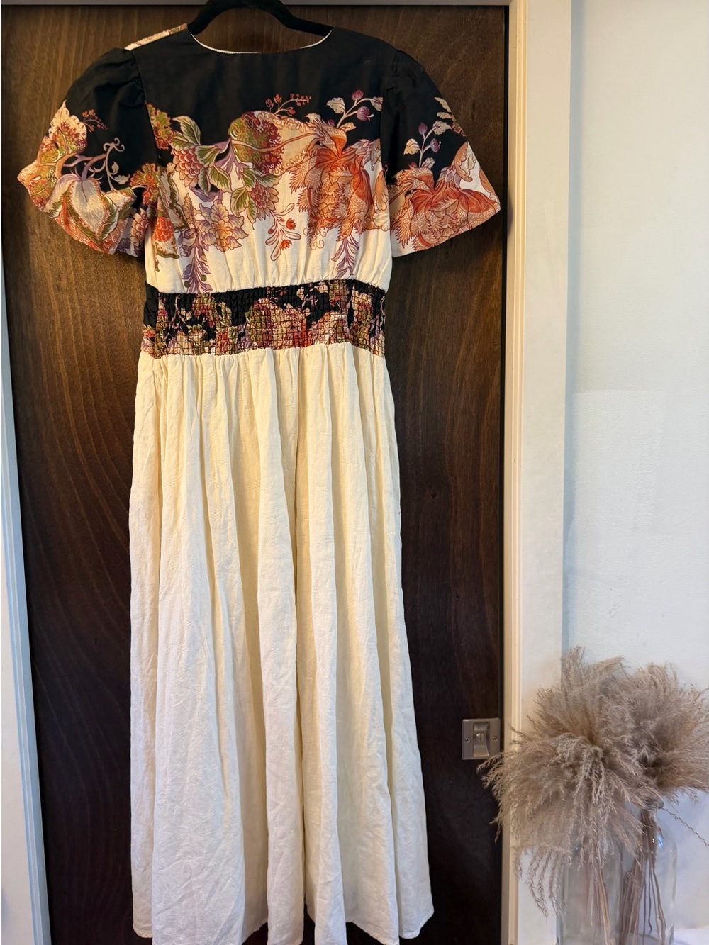 Anthropologie Cream and Black Floral Maxi Dress - Picture 10 of 15